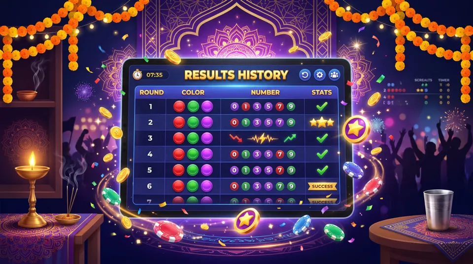 Illustration of Jai Club WinGo results history with colour patterns and game data