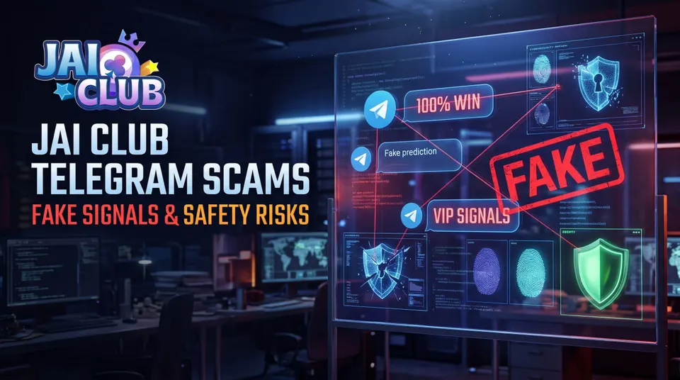 Jai Club Telegram scams: digital evidence board showing fake signals and cybersecurity risks.